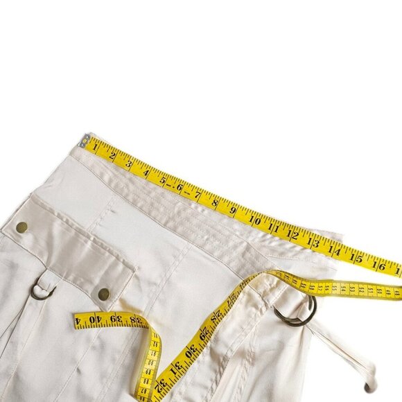 Anthropologie Silky Utility Cargo Mini Skirt Pink Wrap Size 6 NWT - Picture 7 of 9